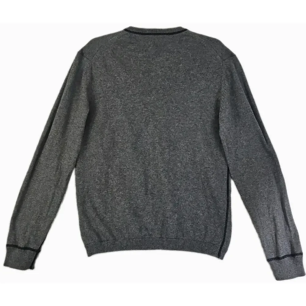 Banana Republic Cotton Cashmere ~Men's Size S~ Dark Gray V-Neck Sweater Pullover
